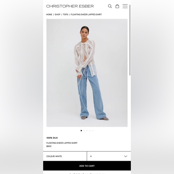 Christopher Esber FLOATING SHEER LAPPED SHIRT - Picture 2 of 3